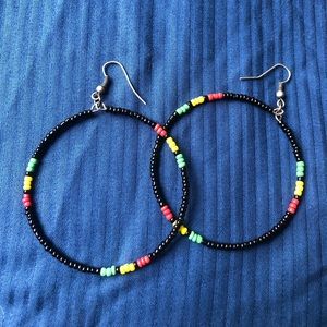 Jamaican Style Circle Hoop Earrings